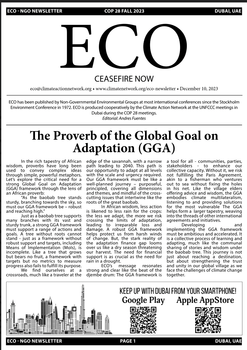 ECO 10, COP28 - Climate Action Network